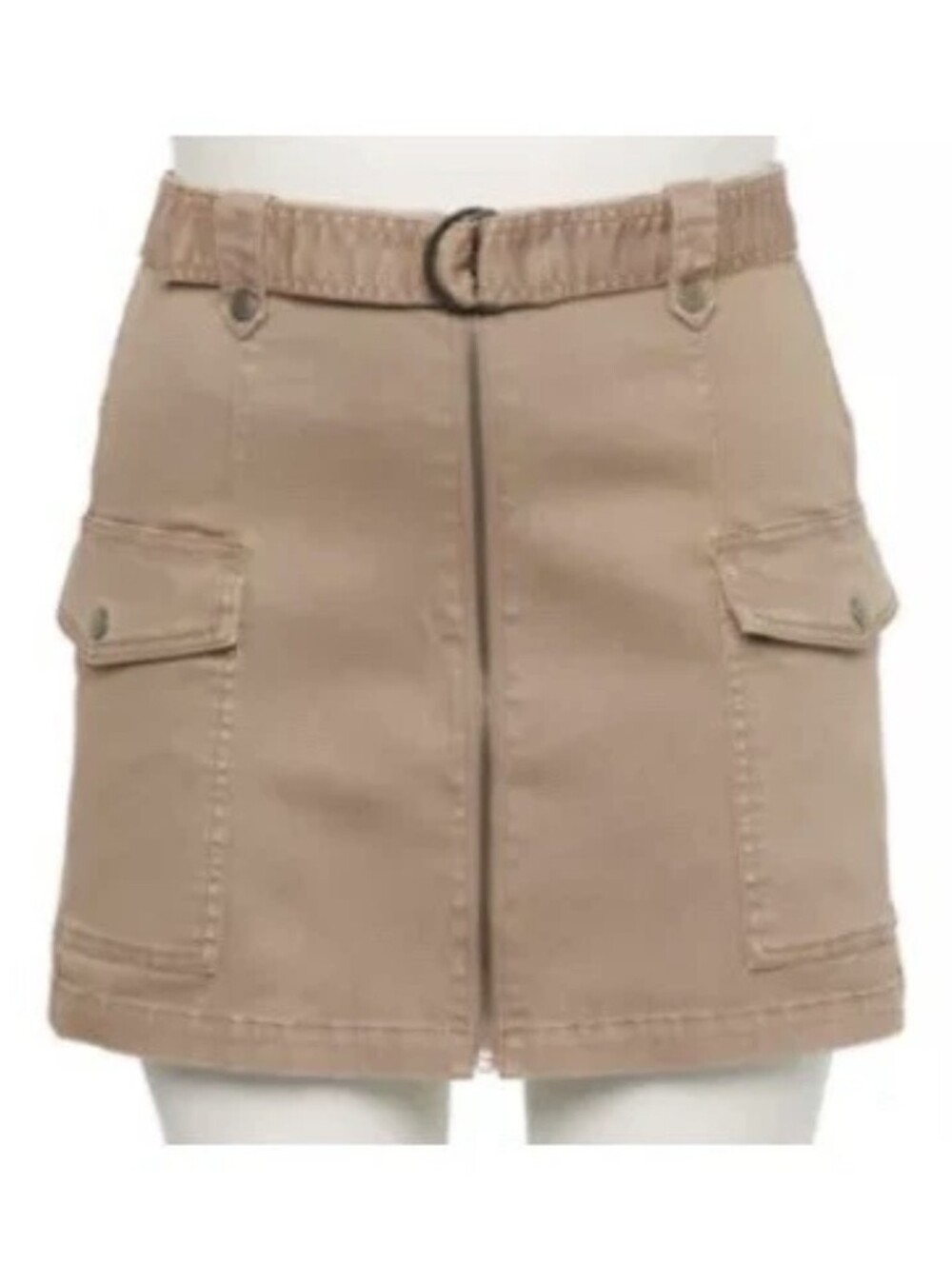 Juniors' Plus Size SO D-Ring Belted Cargo Mini Skirt Sz 18/36w
